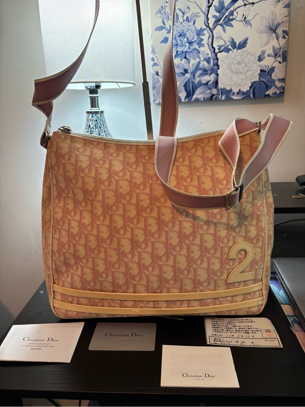 Authentic Christian Dior Vintage Pink Trotter No. 2 Messenger Bag 2004 J Galiano